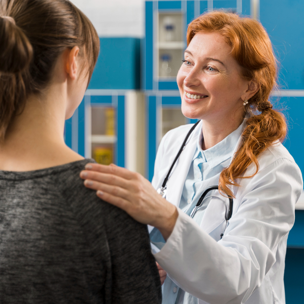 Smiling Doctor with Patient